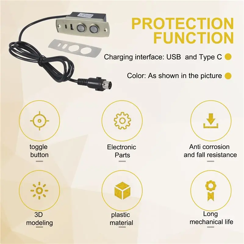 2025 Trend Electric Recliner Controller ABS 2 Button 5 Pin Straight Connectors Electric Sofa Lift Chair Hand Control Switch - view 6