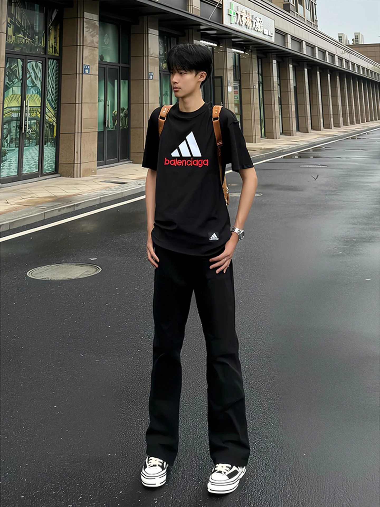 

American High Street Men's Summer Vibe Windbreaker Straight Leg Jeans CleanFit Flared Pants Casual Faion Urban Sle