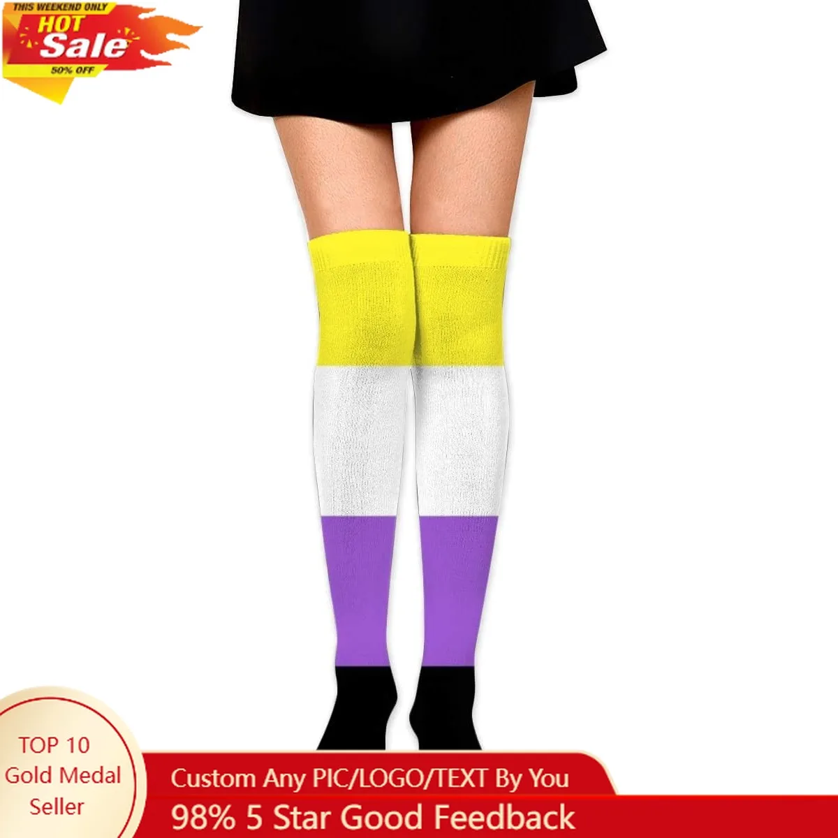 

Pride Flag Women Thigh High Socks Over Knee Stockings Long Boot