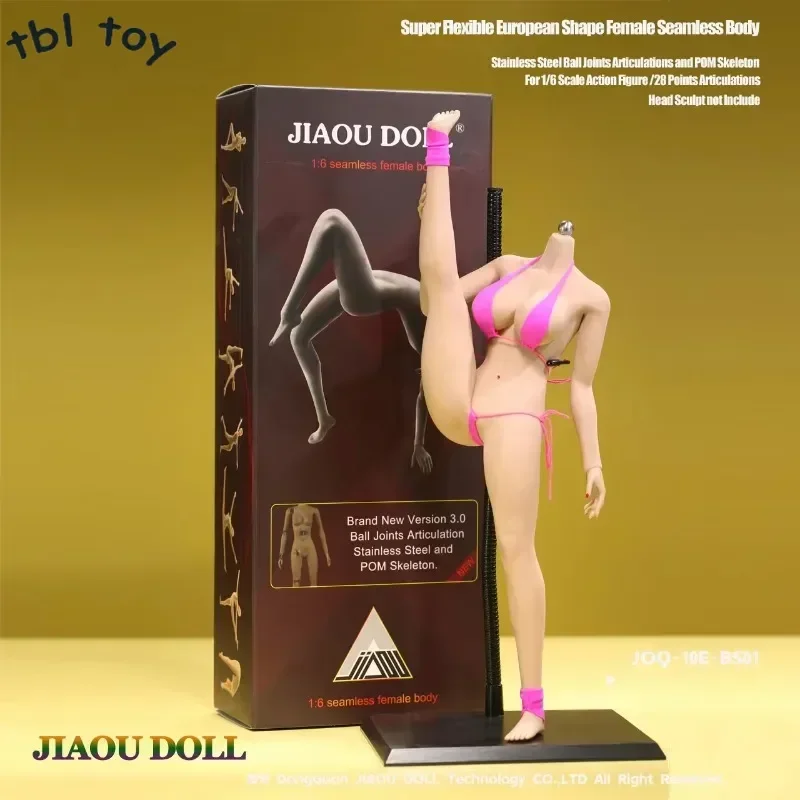 JIAOU JOQ-10E1/6 Large Breast Seamless Europe Body Connect Feet Flexible Joints Stainless Skeleton for Head Sculpt Makeup Paint