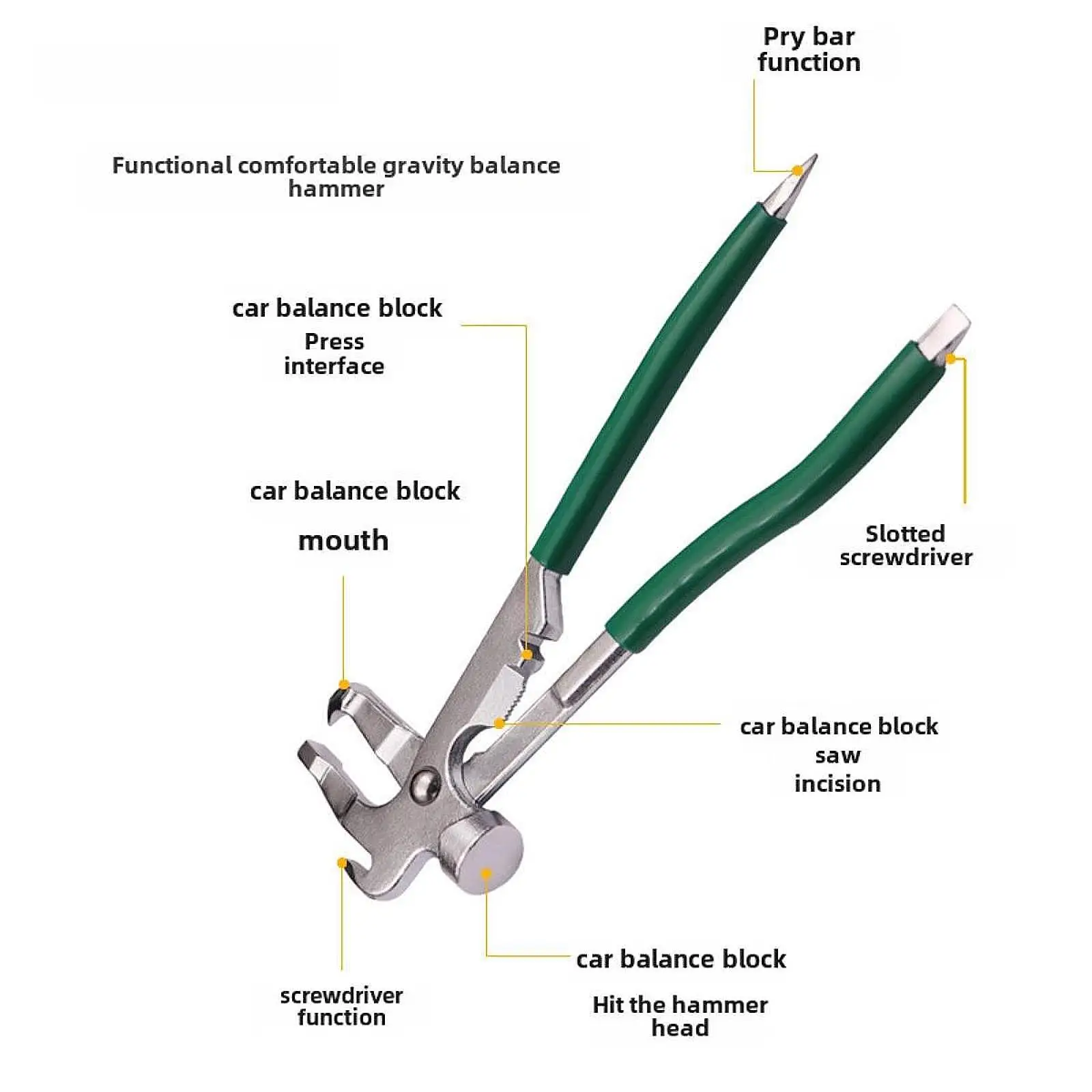 

Wheel Weight Pliers Sturdy Heavy Duty Maintenance Tool Nonslip Handles Car Tires Wheel Balancer for Auto Suvs Truck Accessories