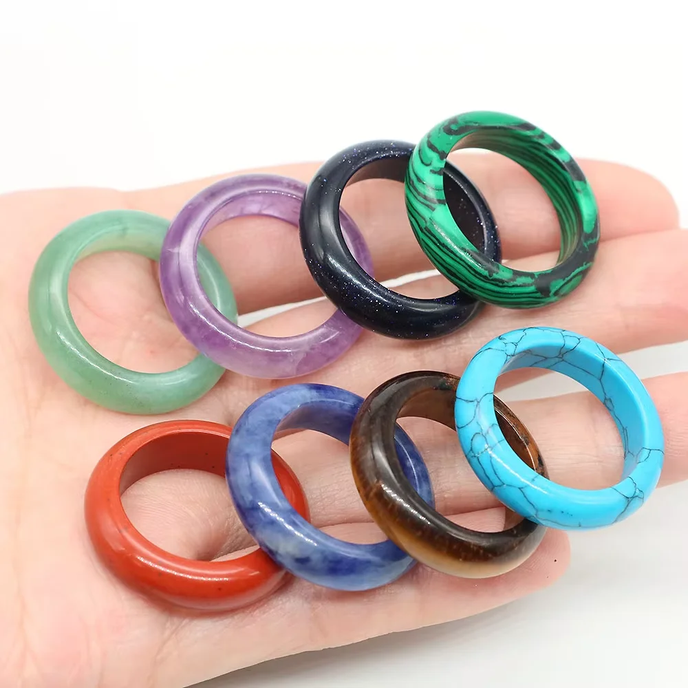 Bagues en pierre naturelle et cristal pour femmes et hommes, améthyste Lapis, Quartz rose, Agates, bague délicate, bijoux à breloques, cadeau de Couple