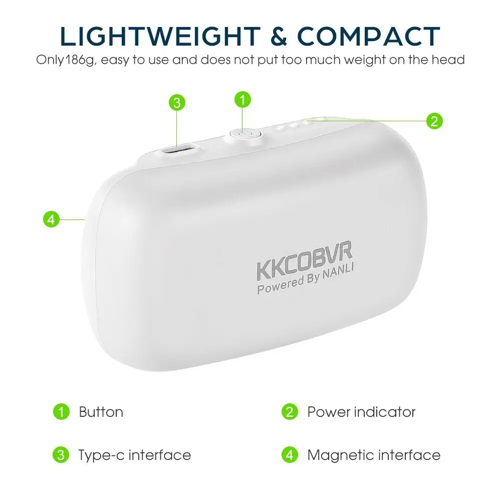 ชุดแบตเตอรี่แม่เหล็ก P2 kkobvr 10000มิลลิแอมป์ชั่วโมงสำหรับ Q2/Q3สายรัดหัวโปรเวลาการใช้งานสำหรับการแสวงหา2/3 /pro PICO4