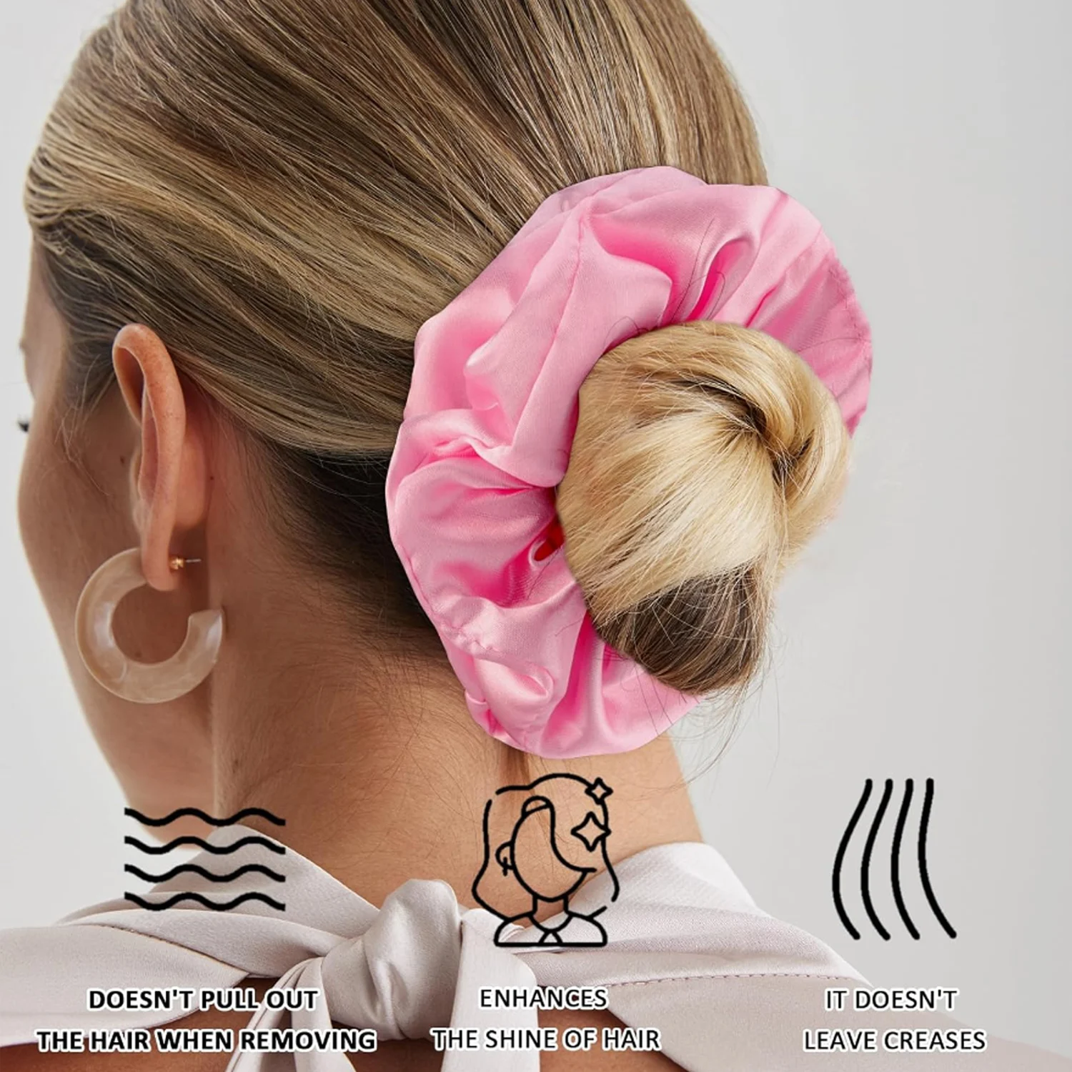 Pink Hair Accessories Set For Women Girls Hair Claw,Hair Ties,Hair Scrunchies Rubber Band For Hair Fashion Hair Accessories