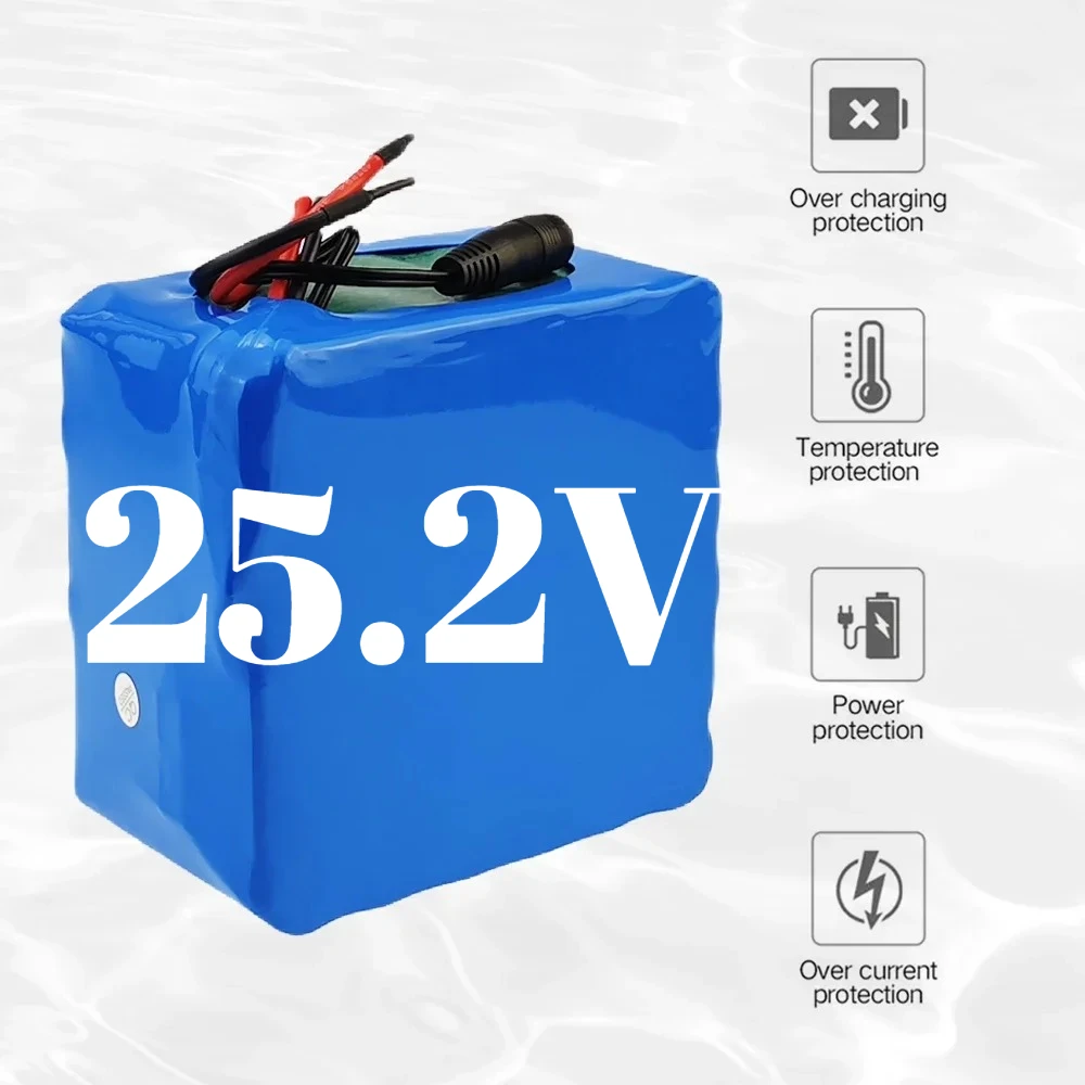 18650 Rechargeable Lithium 6S6P battery pack 25.2V 24000mAh for 24V bicycle, Solar energy, spray