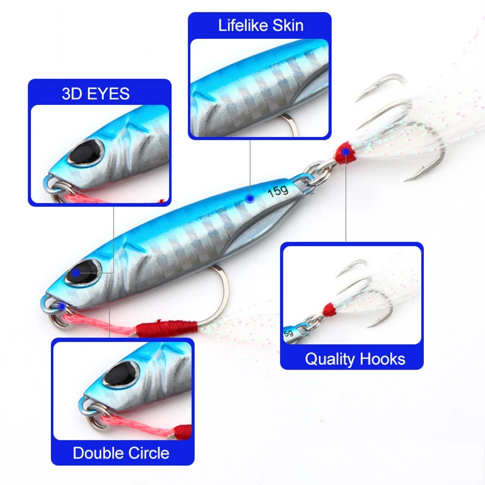 Jigs Sea Fishing Metal Jig Lure Spoon 10G 15G 20G 25G 30G Shore Casting Jigging Fish Sea Bass Fishing Micro Jig