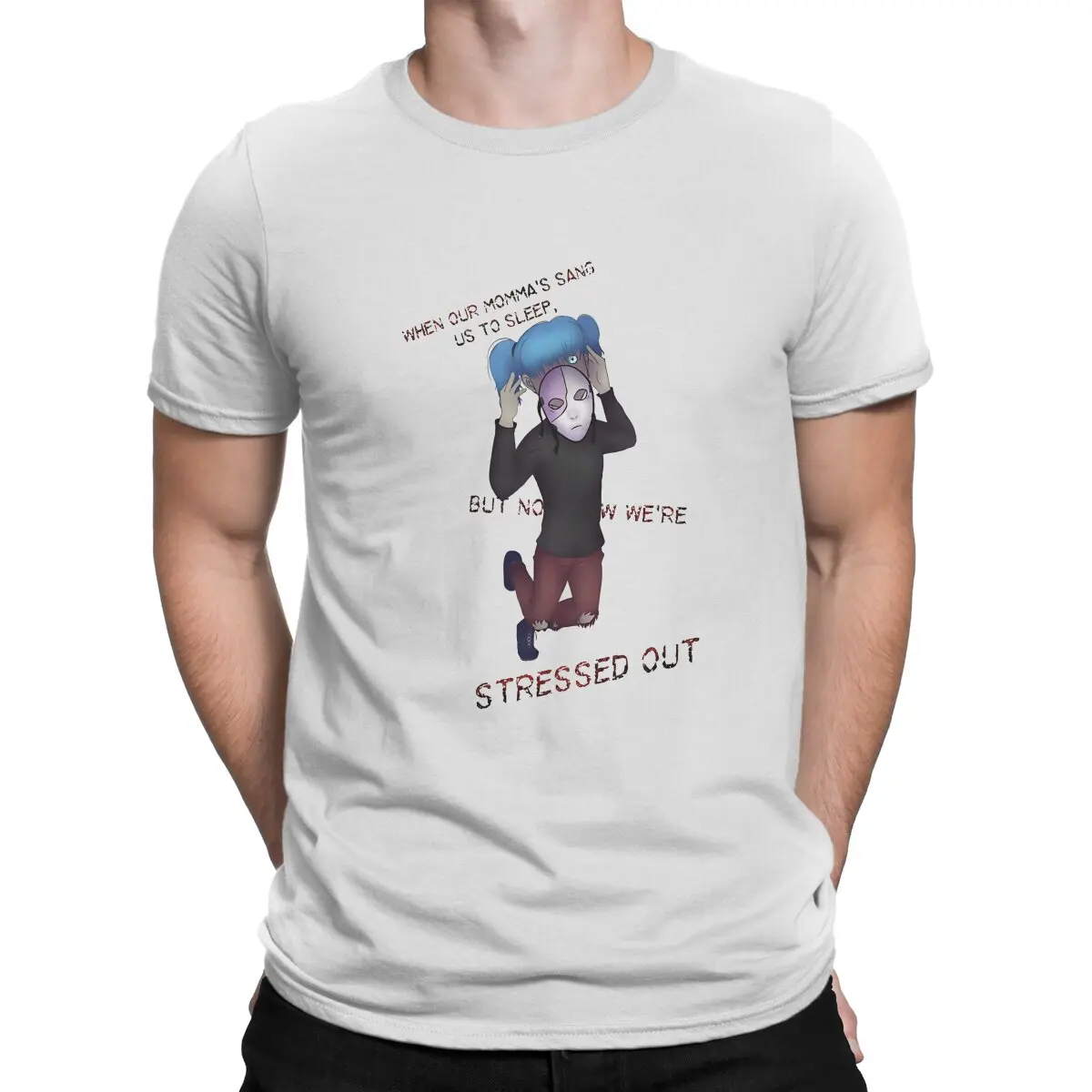 Stressed Out SallyFace Game T Shirt Grunge O-Neck TShirt Polyester Clothes