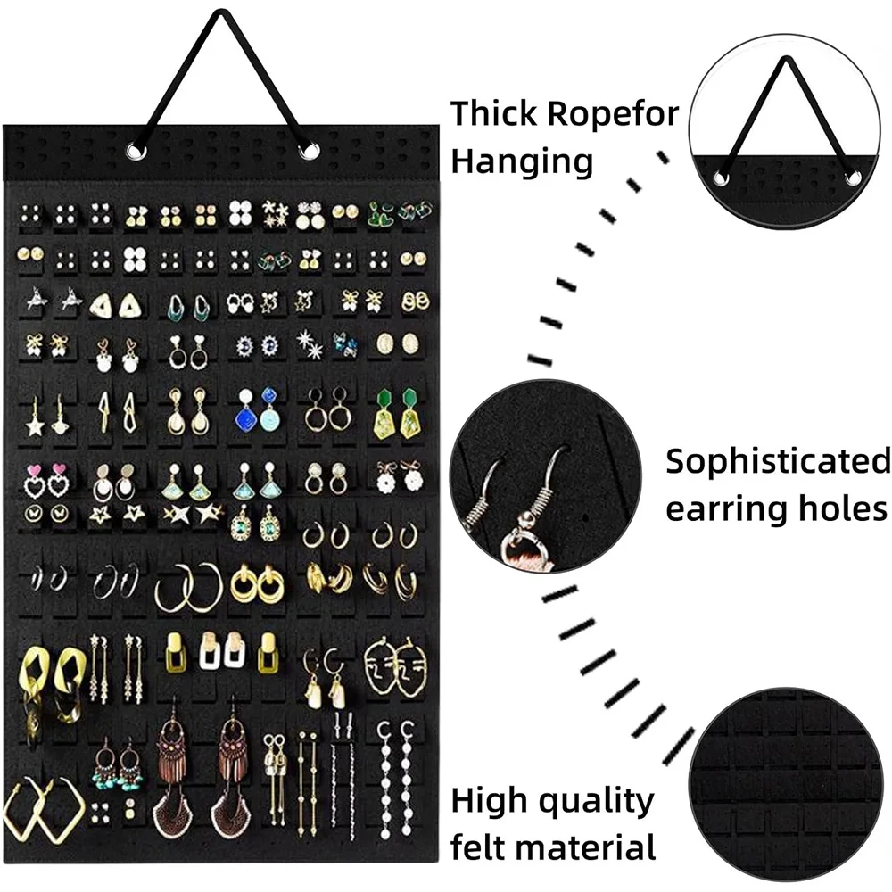 Hanging Earring Holder Organiser,Brooch Pin Display Board with 150 Slots for 300 Pairs of Earrings/Pins, Stud/Badge Organisers
