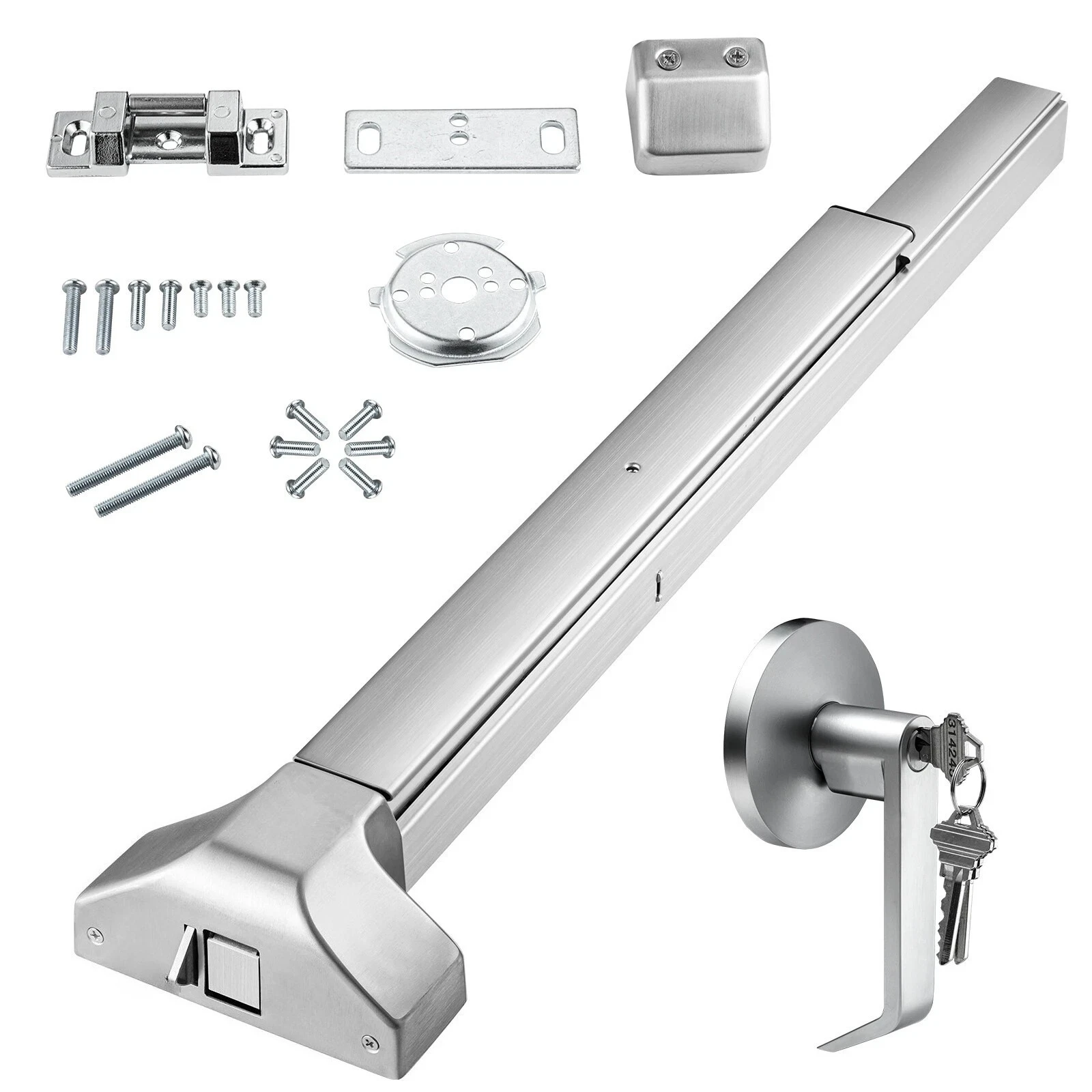 Push Bar Door Locks Stainless Steel Panic Bars for Exit Doors with Exterior Lever Push Bar Panic Exit Device Door Hardware