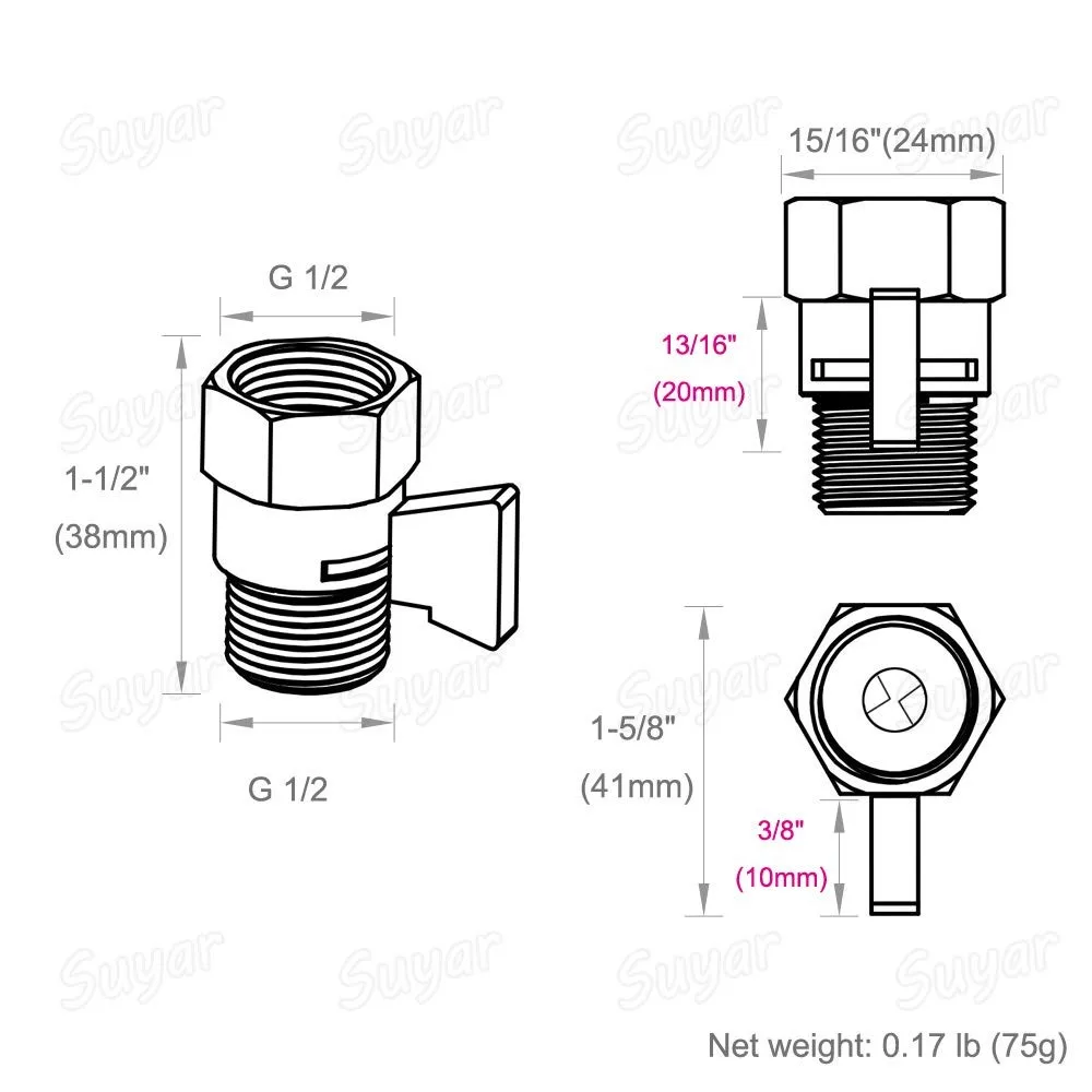 Durable Brass Shower Flow Control Angle Valve Ceramic Silver Water Volume Adjust Device Brass Handheld Direct Valve Valve Worker