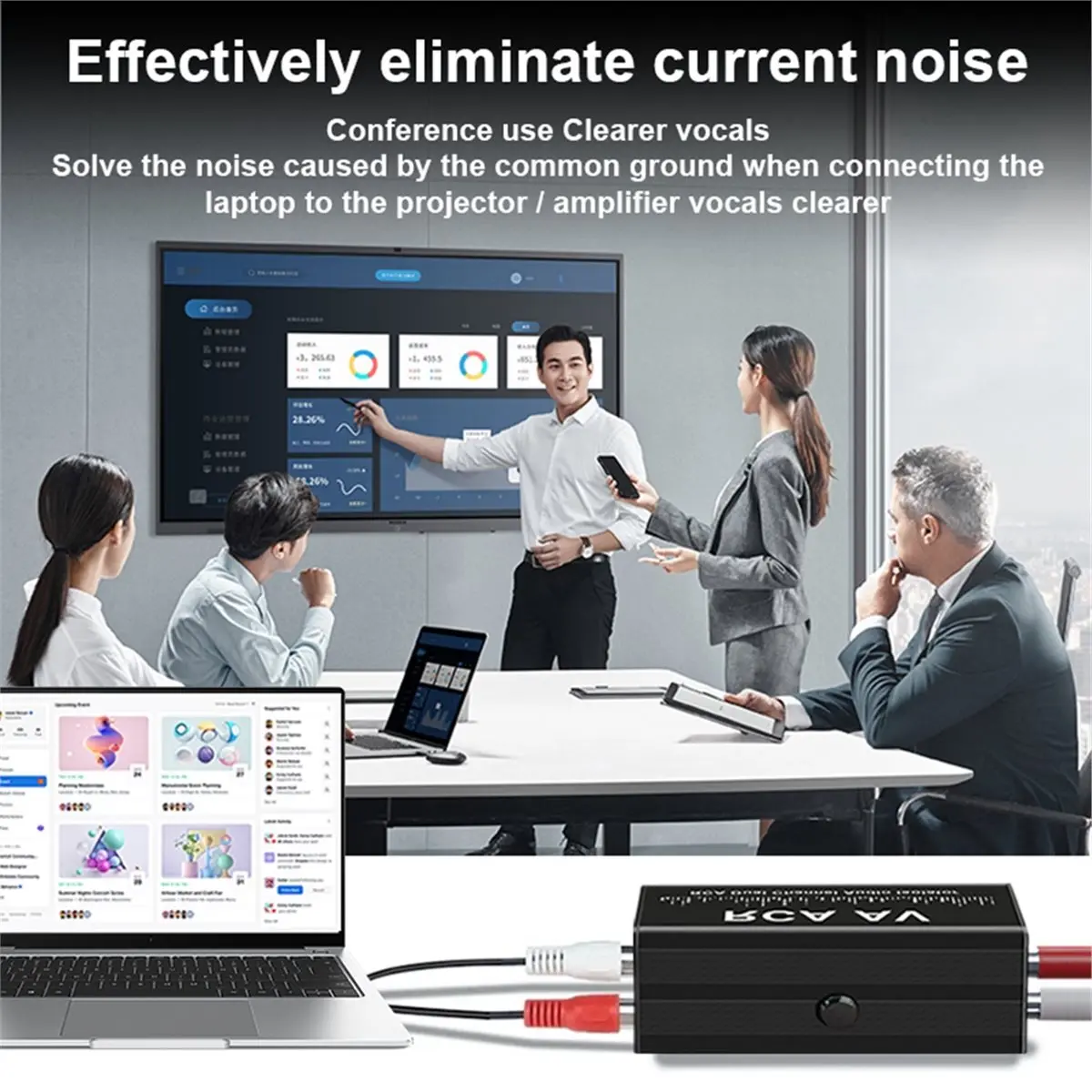 AAAE Audio Noise Filter Ground Loop Isolator for Hum Static Car Home Stereo System Car Audio Filter