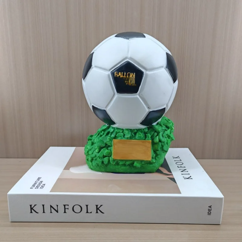 

General trophy for football matches, gold, silver and bronze medals, golden ball award model figurine
