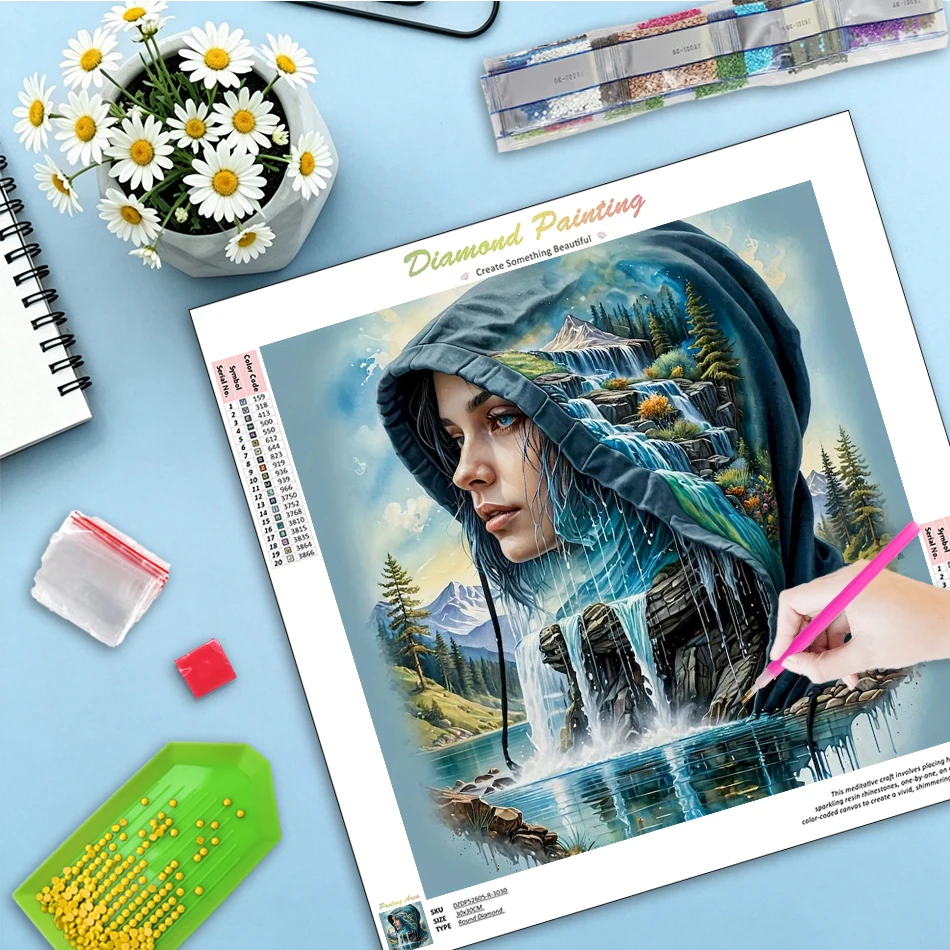 GATYZTORY Diamond Painting Woman Rhinestones Embroidery Diamond Mosaic Portrait Cross Stitch Handmade