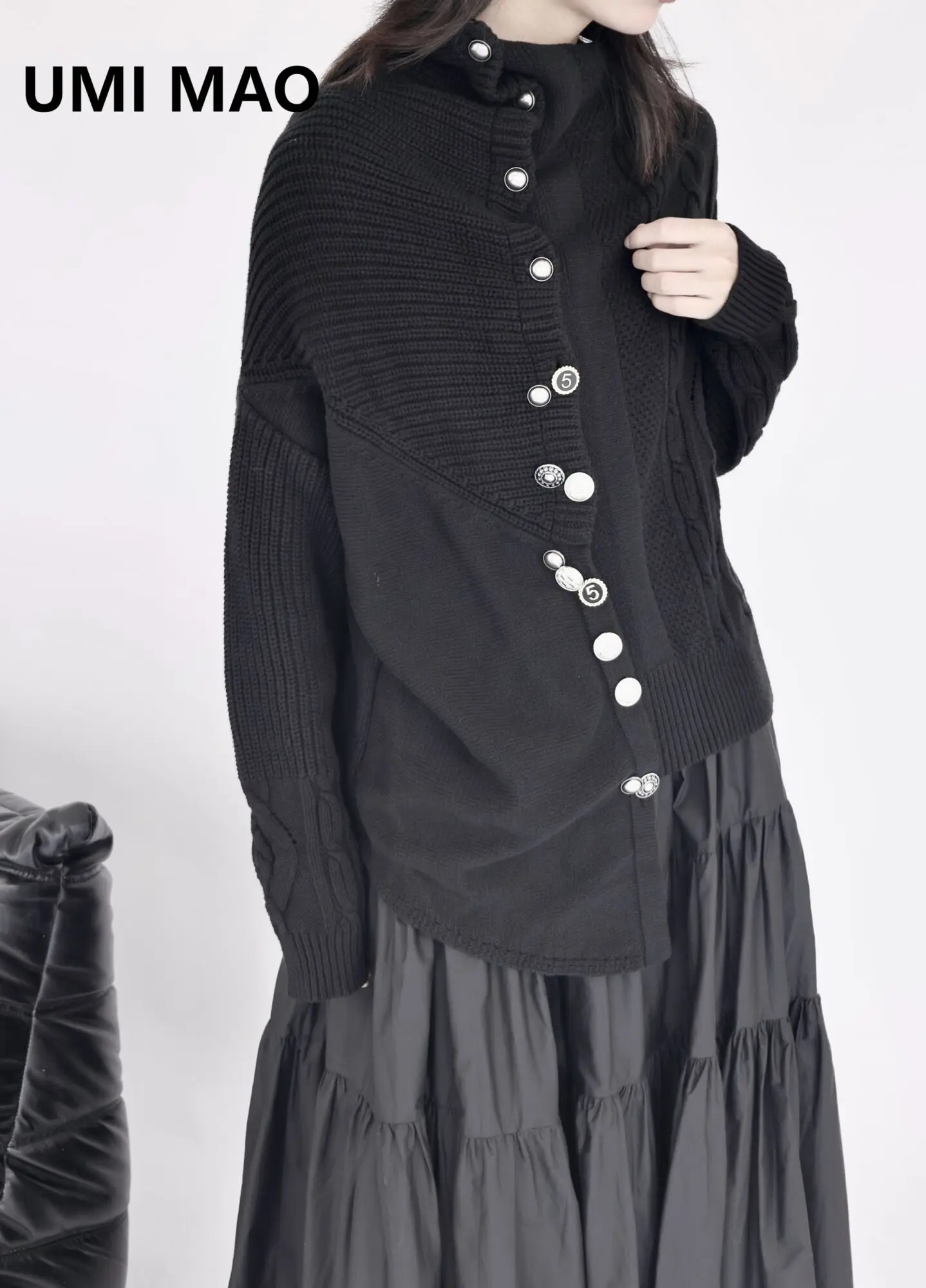 

UMI MAO Yamamoto Dark Sweater Women's Autumn Winter New Design Casual Warm Japanese Top Femme Y2K Fashion Tops