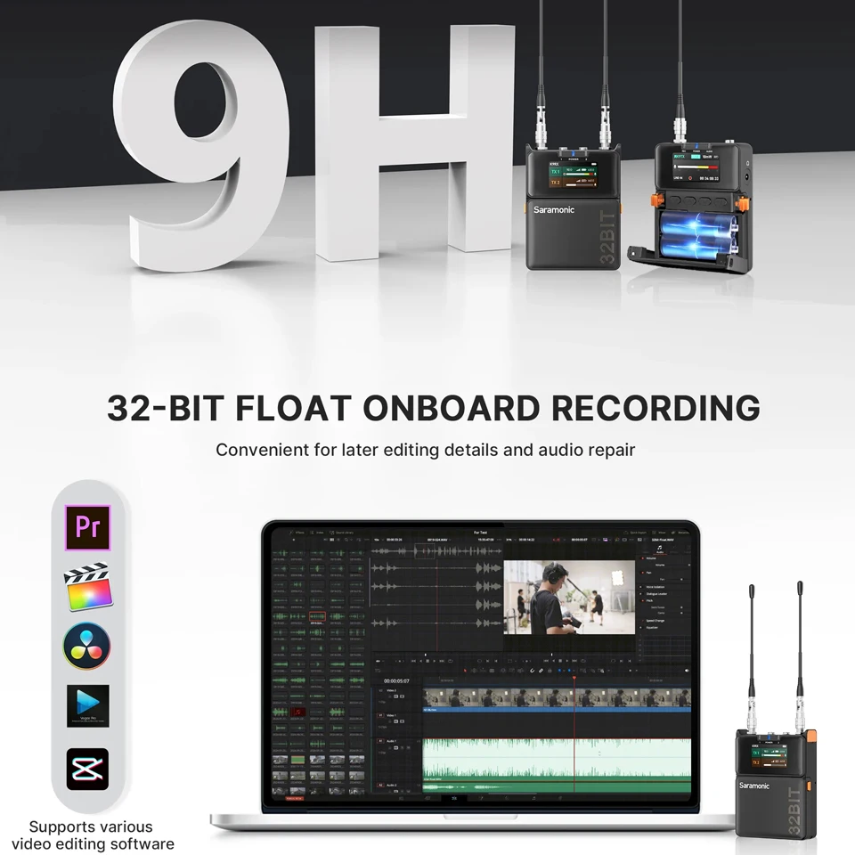 Saramonic K9 نظام ميكروفون لاسلكي رقمي UHF لشخصين ميكروفون لاسلكي Lavalier لصناعة الأفلام والكاميرات #6