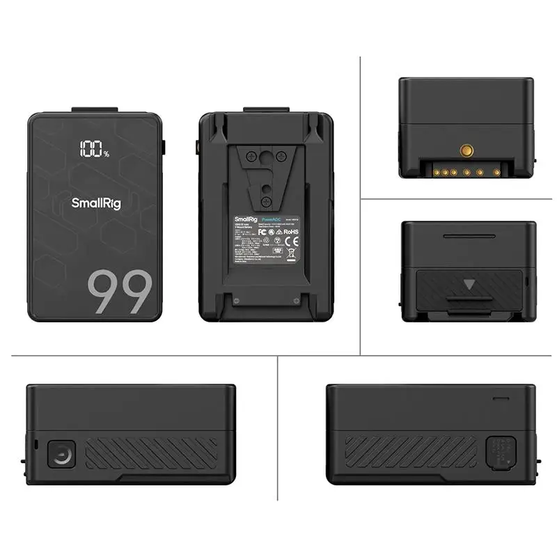 Imagem -03 - Bateria Smallrig Mini V-mount Vb99 se 99wh Carregamento Rápido 100w 6800mah Tipo-c de Alta Capacidade D-tap Entrada e Saída Bateria 4608