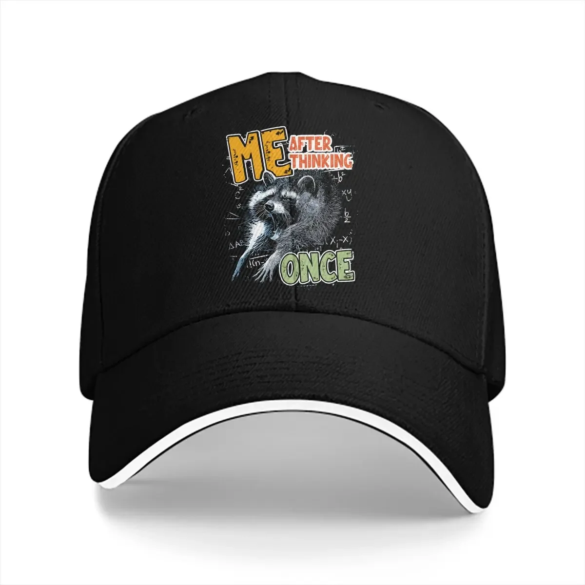 Raccoon Lover Multicolor Hat Peaked Men's Cap Me After Thinking Once Personalized Visor Protection Hats