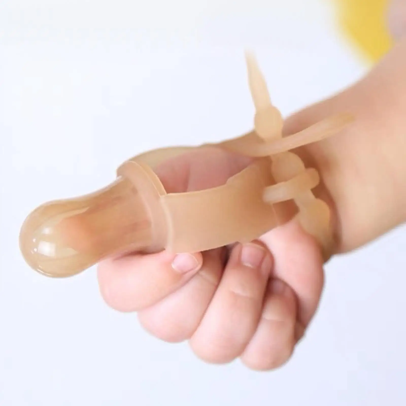 Infant Thumb Sucking Stopper Silicone Finger Protector for Baby Anti Nail Biting Adjustable Wrist Strap Comfortable Wear