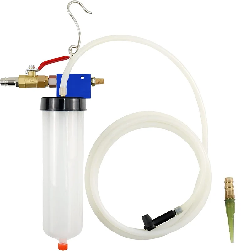 Pneumatic Brake Fluid Extractor, Brake Bleeder Kit Vacuum Pump Bleeding Tool with 340ML Bottle