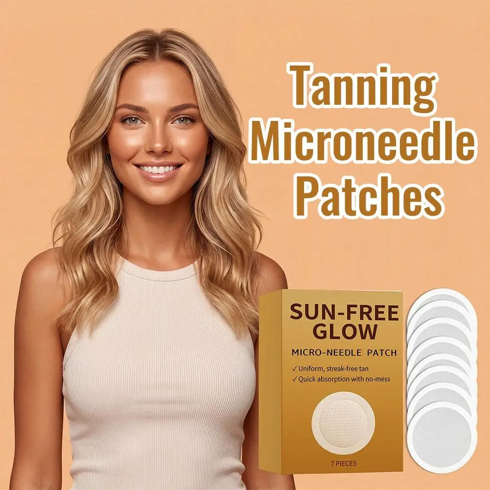 1-5X Sunless Tanning Microneedle Patch 7pcs – Streak-Free Self-Tanning for Even Natural Glow, Quick Absorption