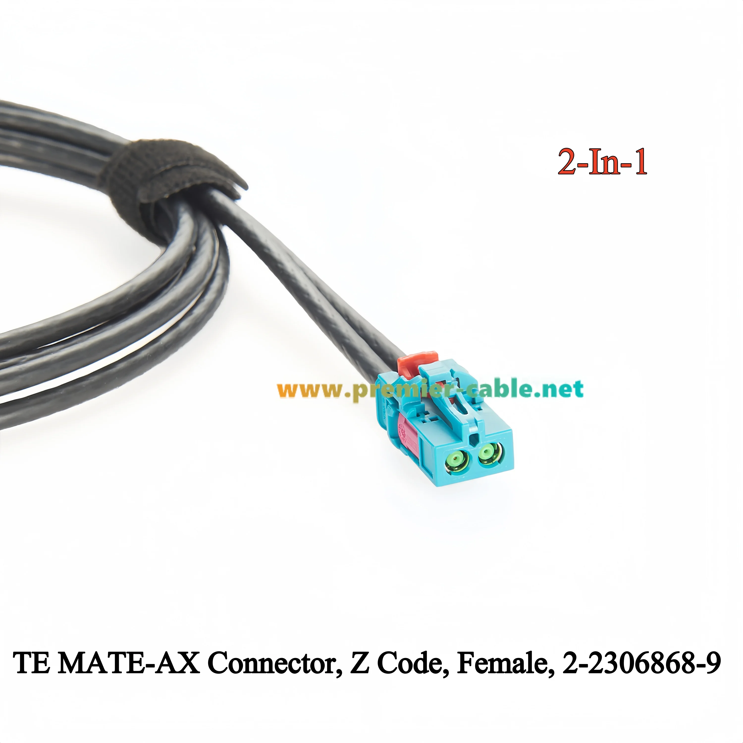 2-in-1 TE MATE-AX Mini FAKRA Z Buchse auf Fakra Stecker Verlängerungskabel Doppelkabel 2-2306868-9 auf 2-2326914-0 Automotive RF Koaxialkabel – Detail 4