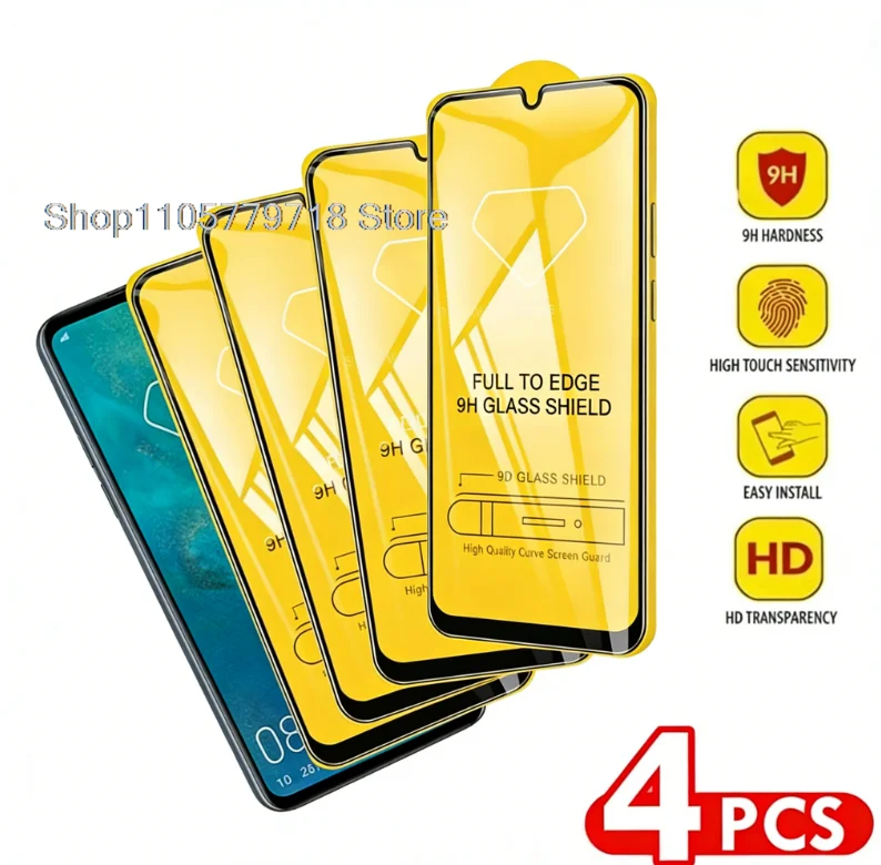 1-4Pcs 9D Tempered Glass For Samsung A56 A57 A55 A36 A26 A35 A17 A16 A15 A24 A34 A33 A54 A53 S24FE A07 A06 A05 Screen Protector