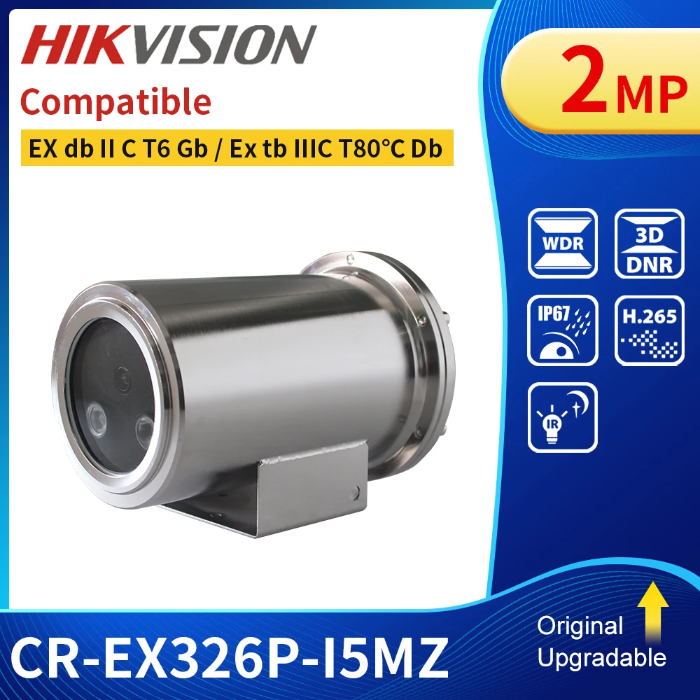 

Hikvision Compatible 304 Stainless Steel 2MP Explosion-proof Network Bullet CCTV Camera POE IR 2.8-12mm