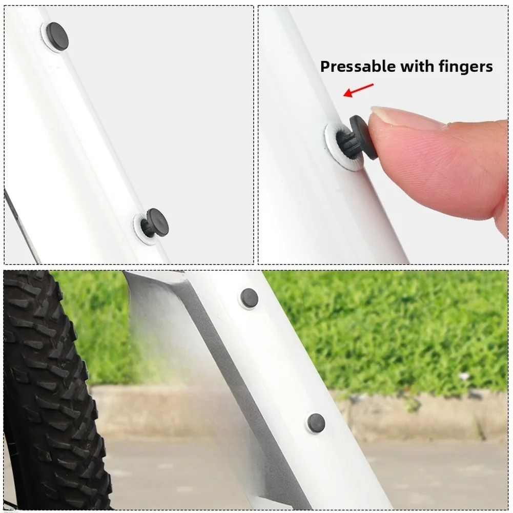10er-Pack Fahrrad M5 Schraubenloch-Abdeckungen Gummi-Staubschutzkappen für die Montage von Flaschenhaltern an Mountainbike- und Rennradrahmen Schwarz – Detail 9