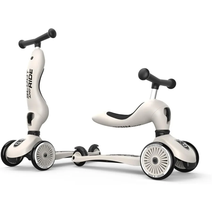 สกู๊ตเตอร์เด็กแบบ 2-in-1 ทั้งแบบนั่งขี่และแบบยืน, อายุ 1 ถึง 5 ปี, Highwaykick 1, สีแอช