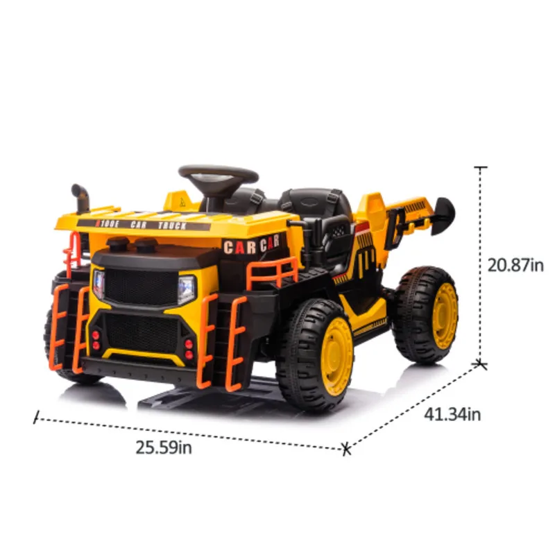 24V tweezits rit op elektrische auto W ouders bedien stoelbreedte 19,69 in 400W motor E-achter dump licht achter