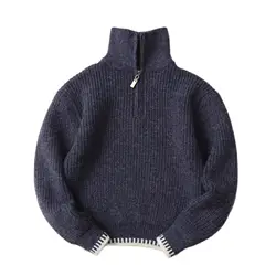 2025New Edition Children's Sweater Boys Winter Clothing Half Zipper Cotton Cashmere Sweater Outdoor Clothes Autumn Kid Outerwear