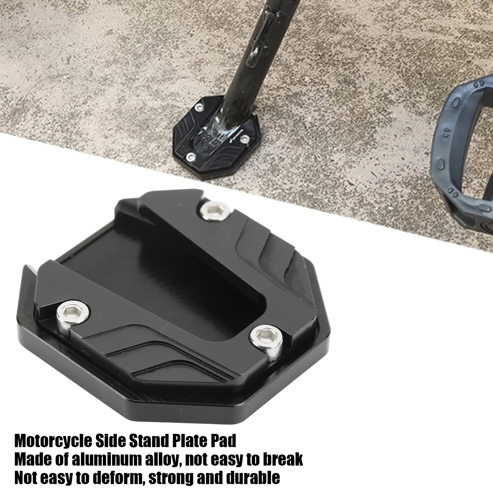 Motorcycle Side Stand Plate Pad High Strength Kickstand Pad Plate Support Accessory Motorcycle Side Stand Plate Pad
