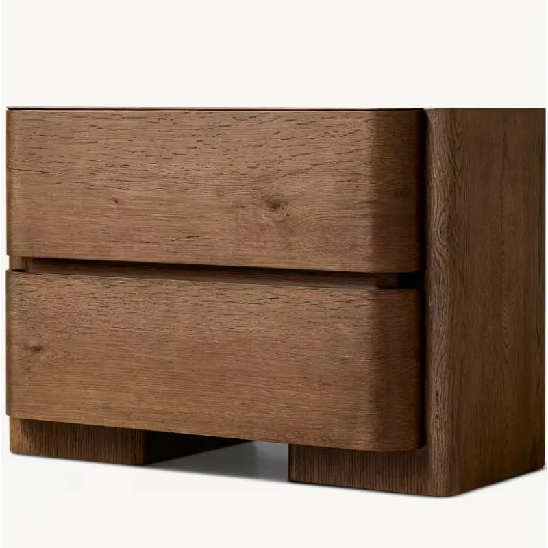 Style solid wood high-end luxury 2 drawer bedside table is a very luxurious bedside table.