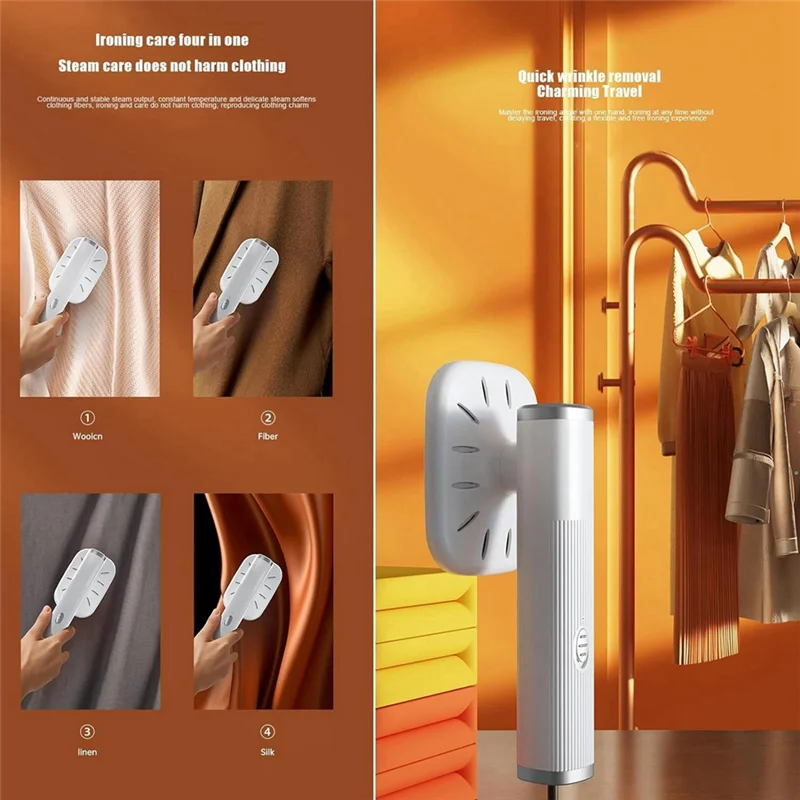 Portable Mini Ironing Machine,Rotatable Handheld Multifunctional Steam Iron Support Dry And Wet Ironing-ABUA