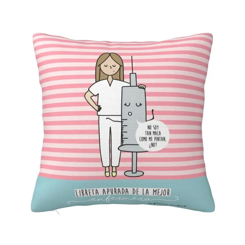 Cartoon Ladies Nurse Doctor Throw Pillow Covers Living Room Decoration Cushions Cover For Sofa Seat Square Polyester Pillowcase