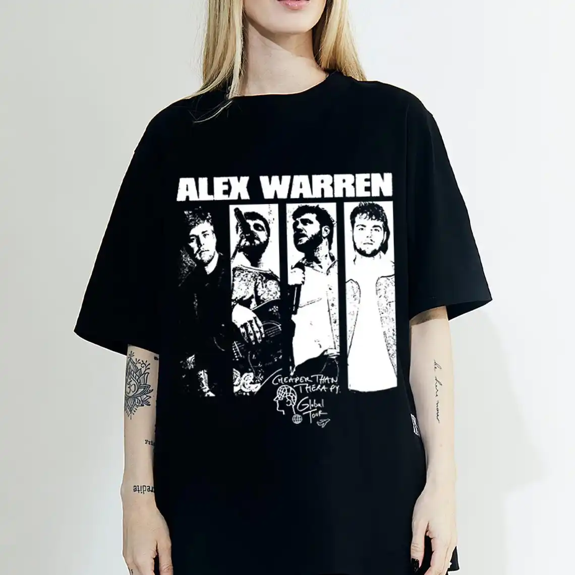 Vintage Alex Warren 2025 Tour T-Shirt Graphic Alex Warren Fan Gift Music Fan T-Shirt Comfortable Male ClothingCasual Cotton Tops