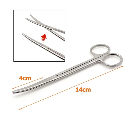 Imagen 1 del producto Tijeras TC Metzenbaum de 14CM, puntas estrechas y roma curvadas para cirugía Dental, afilado, instrumento médico de corte de tejido delicado