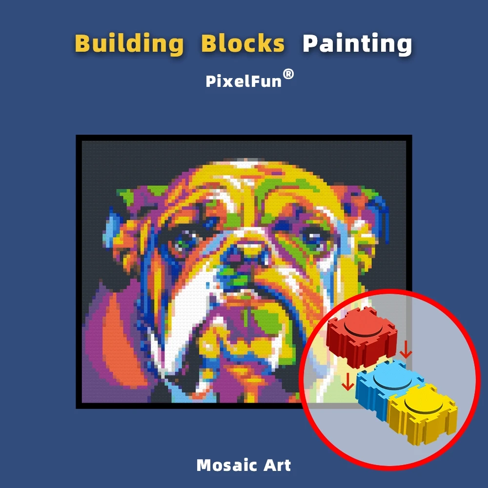 

Diy World Brand Building Blocks Painting Large Size Mosaic Pixel Dots Art Animal Dog Photo Custom Birthday Gift For Kids Adult