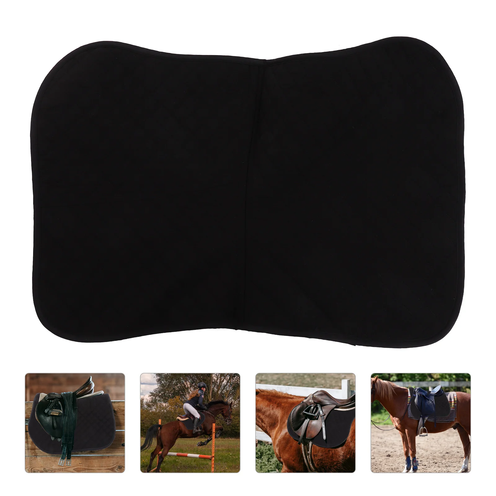 Horse Saddle Pad Pads Western Back Cover Saddles Comfortable Seat Black Cushion