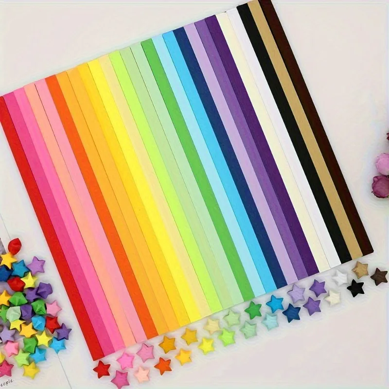 Pack of 1030 Sheets of Star Origami for Handmade DIY Lucky Star Origami Perfect for Creative Handicraft Color Decoration