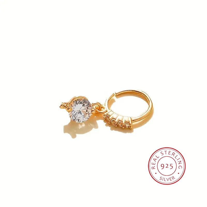 

Exquisite and Versatile S925 Silver Geometric Zircon Pendant Personalized Nose Ring Surprise Jewelry Gift