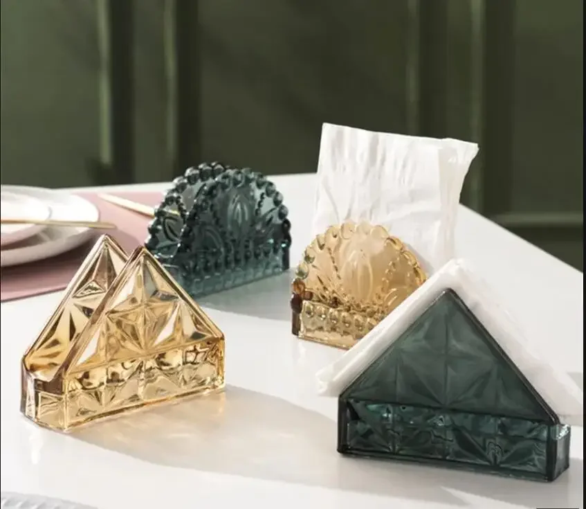 

Ретро стеклянный держатель для салфеток, отель, ресторан, держатель для салфеток, стеллаж для хранения, домашний держатель для салфеток, коробка для салфеток, украшение для домашнего рабочего стола