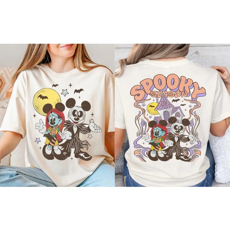 قمصان ديزني ميكي وميني للهالوين، قمصان رعب ديزني، قمصان سفر الهالوين، قمصان كابوس لموسم الرعب