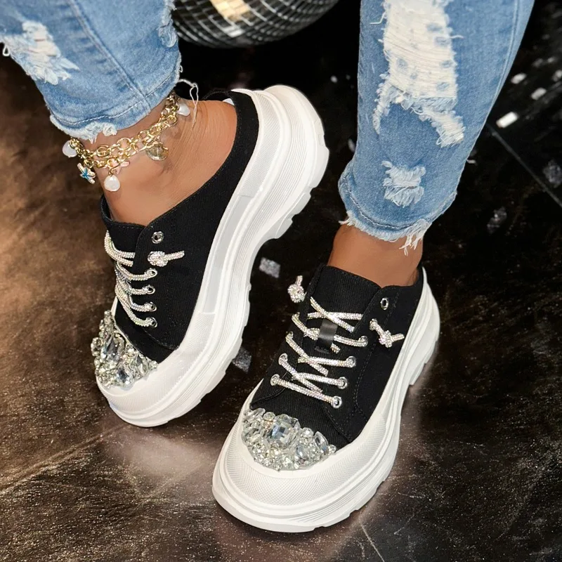 

2025 New Women Platform Canvas Shoes Design Casual Sneakers Luxury Outdoor Sports Shoes Versatile Fashion Comfortable Sneakers