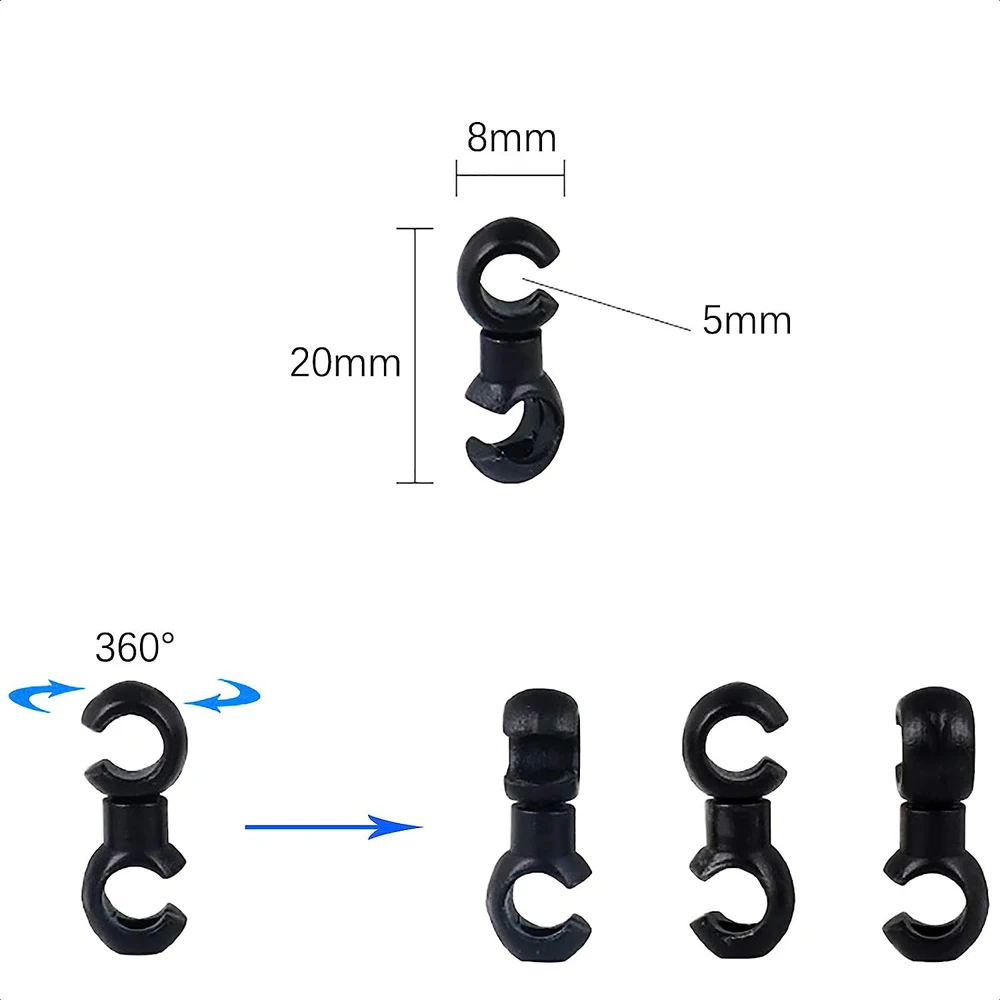 50 Stück MTB Fahrrad Rennrad C-Clips Klemmen Kabelführung + S-Haken Clips Haken + Fahrradkabel Donuts O-Ring Bremskabel Donut – Detail 8