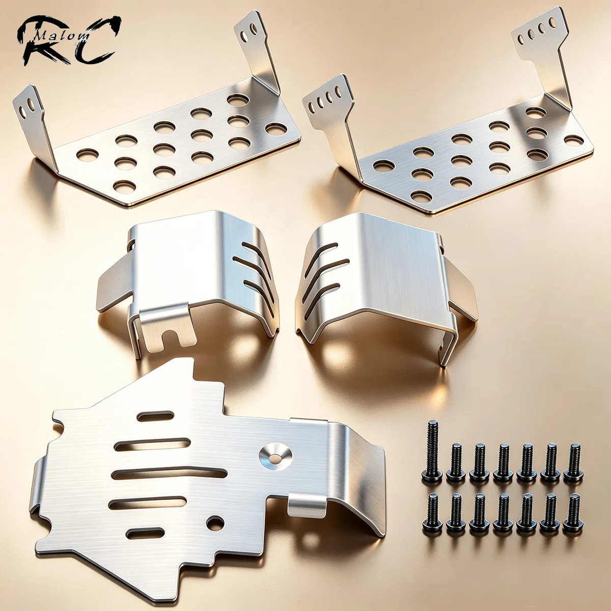 TRX4 5-in-1 Stainless Steel Axle & Chassis Armor Plate Set – Underbody Protector for 1/10 RC Crawle