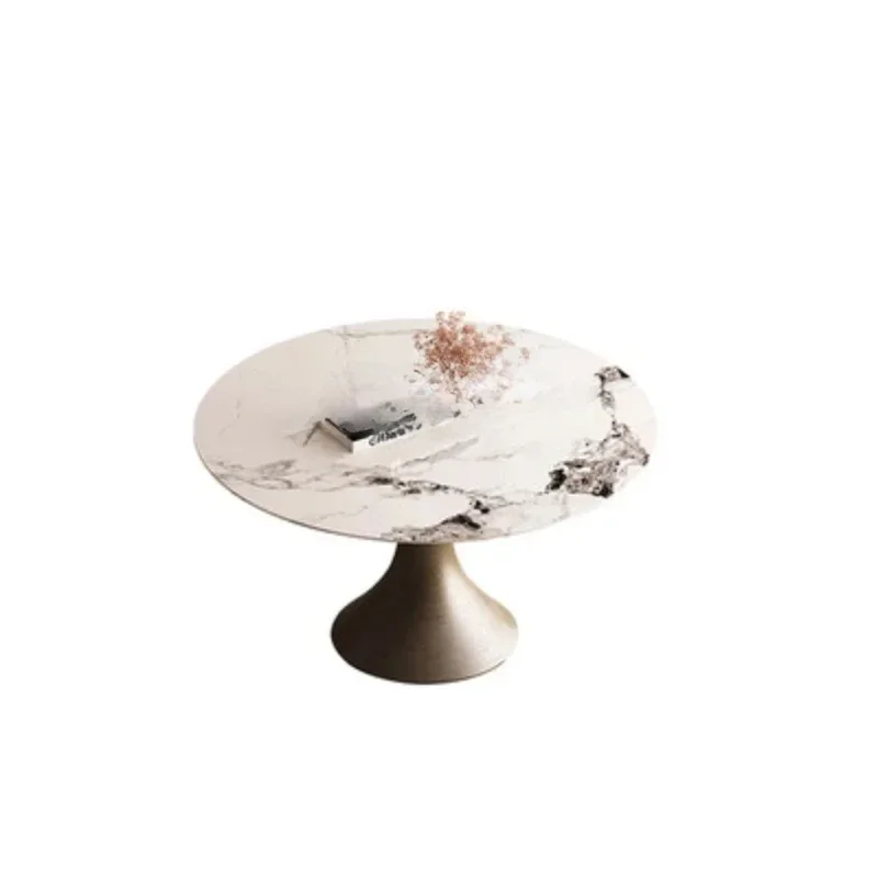 JJSlate Turntable Dining Table Simple Italian Minimalist Built-in Bracket Size Apartment Table