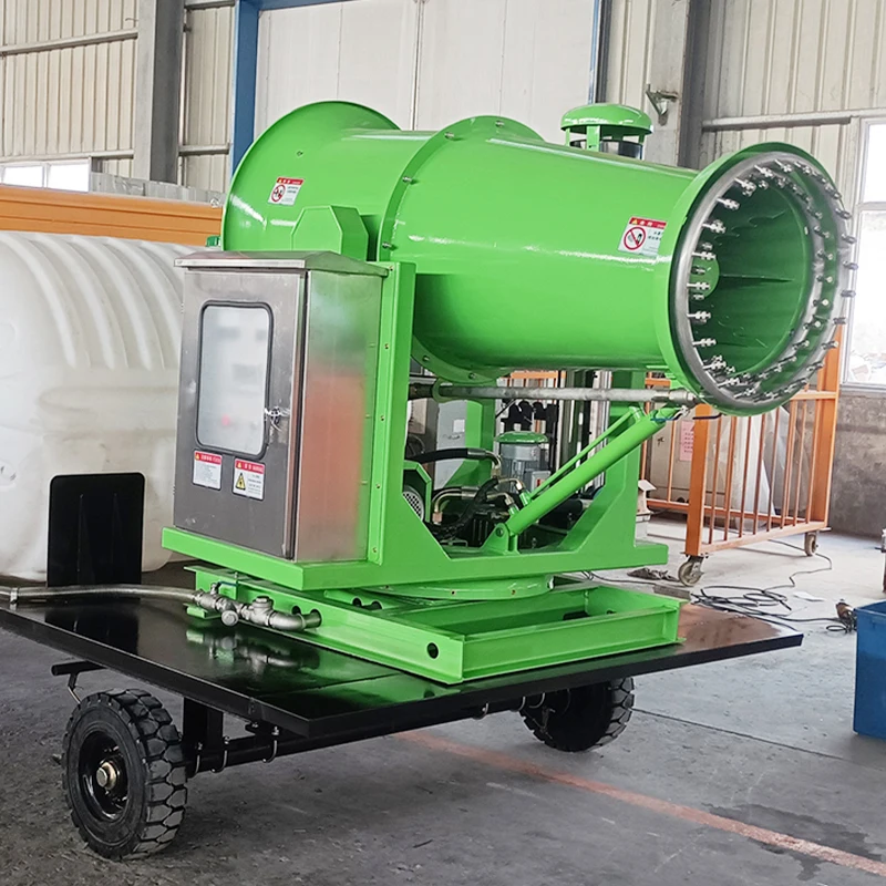 المقطورة عبارة عن آلة مدفع الضباب المجهزة بـ 20 طنًا من خزانات المياه والمولدات آلة رش أوتوماتيكية