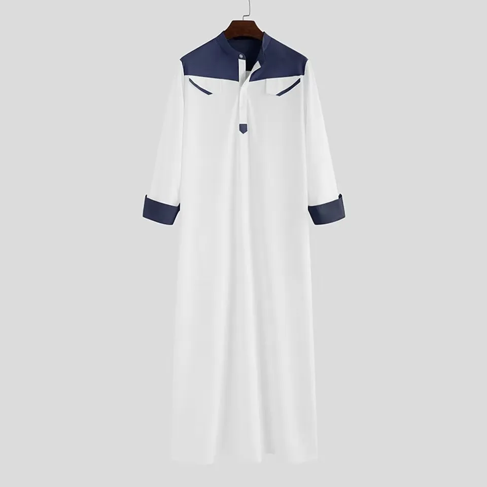 Jubba Thobe per uomo abbigliamento musulmano islamico moda marocchina saudita araba Dubai Oman nero inverno lungo taglie forti caftano casual