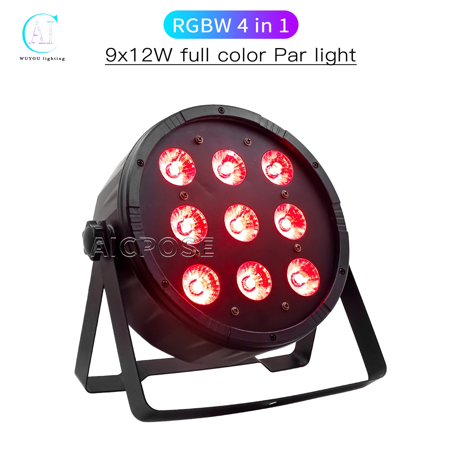 9X12W RGBW 4 in 1 LED Par Light DMX Control Stage Plane Dye Light for DJ Disco Family Birthday Party Wedding Lighting